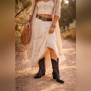 Cody James Black Leather Cowboy Boots